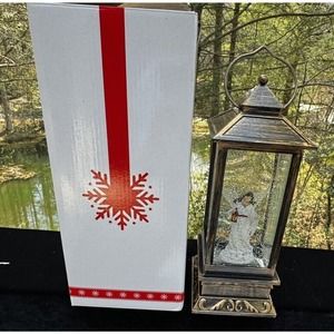 Winter Lane Christmas Musical Glitter Snow Globe Angel Lantern New In Box!